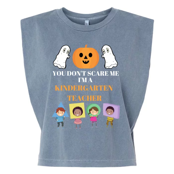 Kindergarten Teacher Halloween Kindergarten Teacher Gift Garment-Dyed Women's Muscle Tee