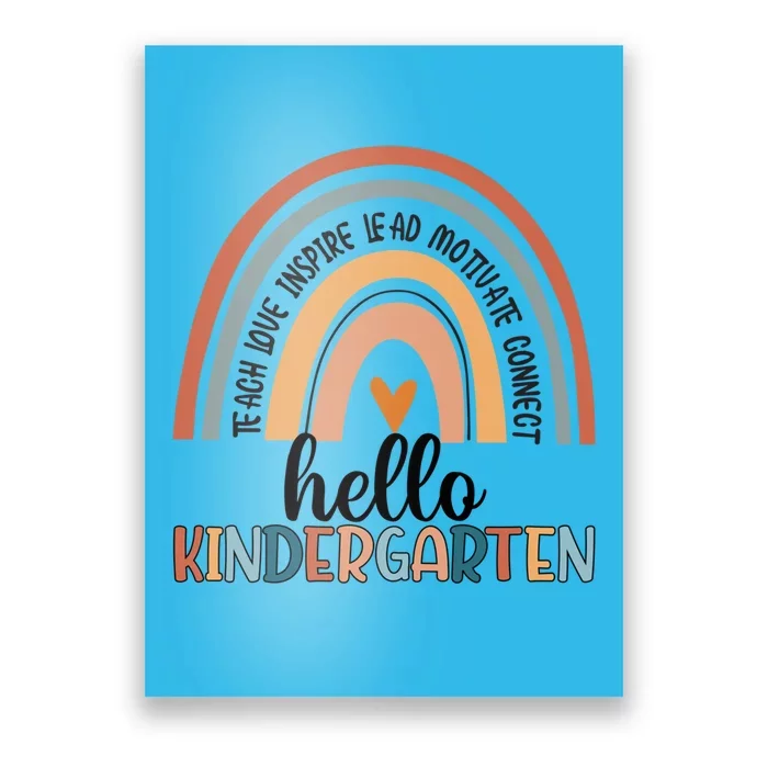 Kindergarten Team Hello Kindergarten Teacher Rainbow Gift Poster