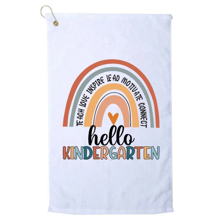 Kindergarten Team Hello Kindergarten Teacher Rainbow Gift Platinum Collection Golf Towel