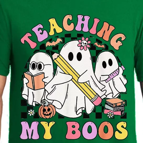 Kindergarten Teacher Halloween Cute Ghosts Teaching My Boos Pajama Set