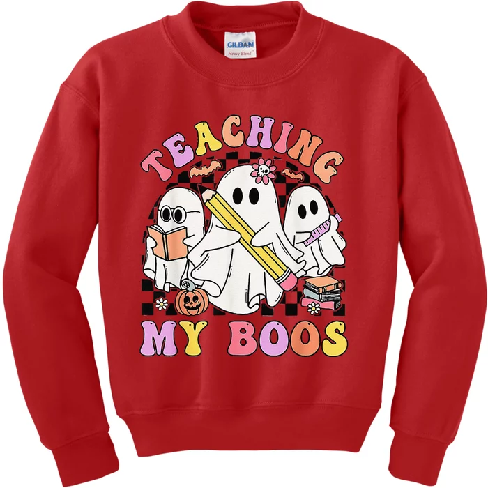 Kindergarten Teacher Halloween Cute Ghosts Teaching My Boos Kids Sweatshirt