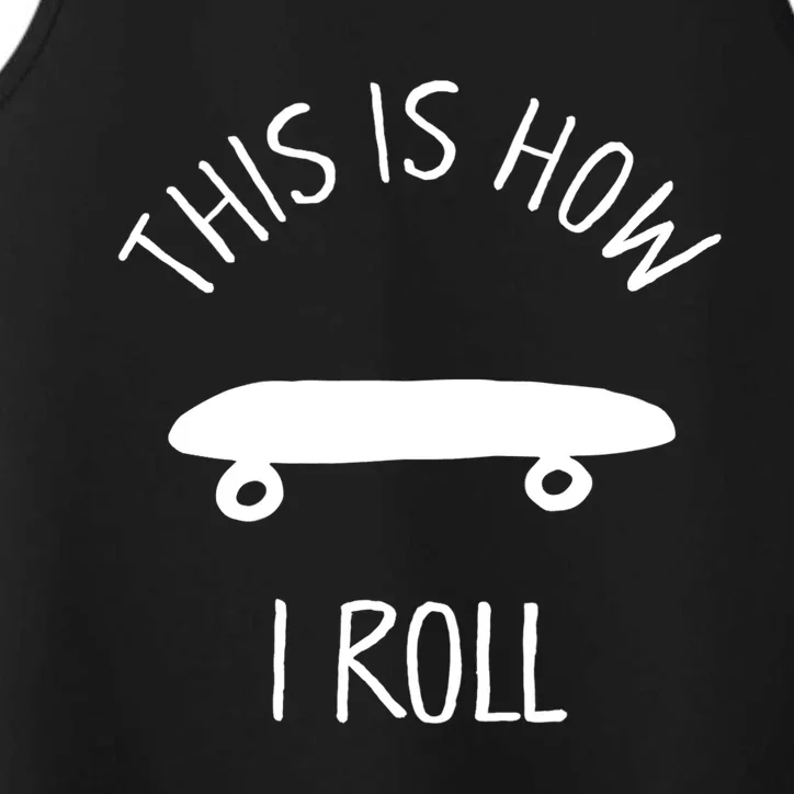 Kids THIS IS HOW I ROLL Skateboard Shirt. Kids Hipster Shirt Performance Tank