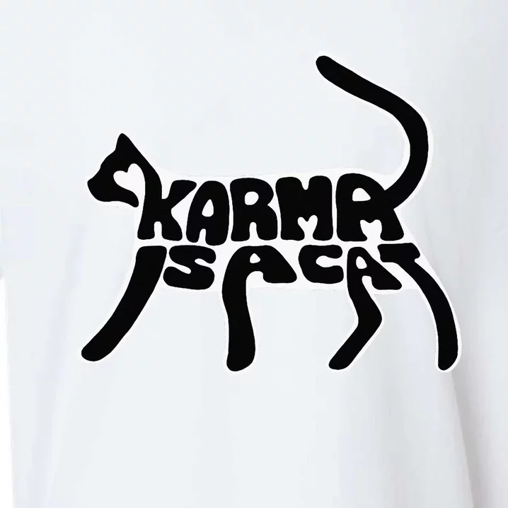 Karma Typogram Is Cat Silhouette Tail Paw Cute Pet Lover Fun Sueded Cloud Jersey T-Shirt