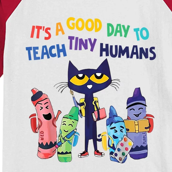 Kindergarten Teacher It's A Good Day To Teach Tiny Humans Funny Gift Kids Colorblock Raglan Jersey