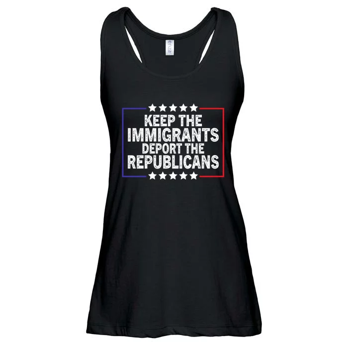 Keep The Immigrants Deport The Republicans Ladies Essential Flowy Tank