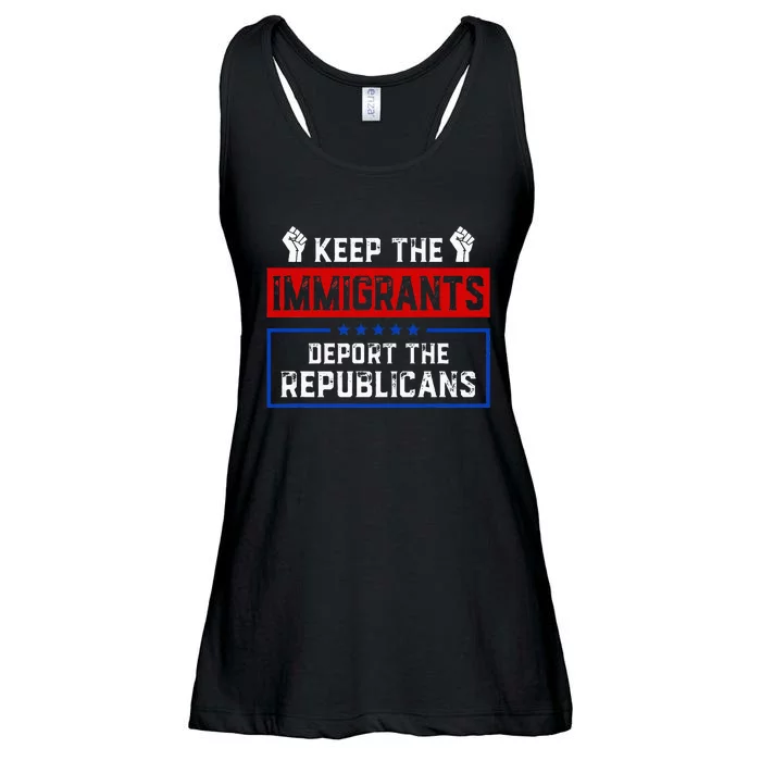 Keep The Immigrants Deport The Republicans Ladies Essential Flowy Tank