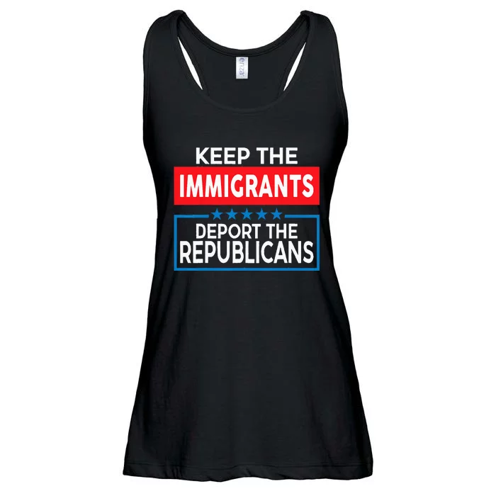 Keep The Immigrants Deport The Republicans Ladies Essential Flowy Tank