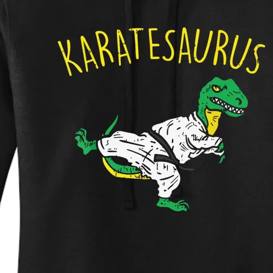 Karatesaurus Trex Karate Funny Dinosaur Martial Arts Women's Pullover Hoodie