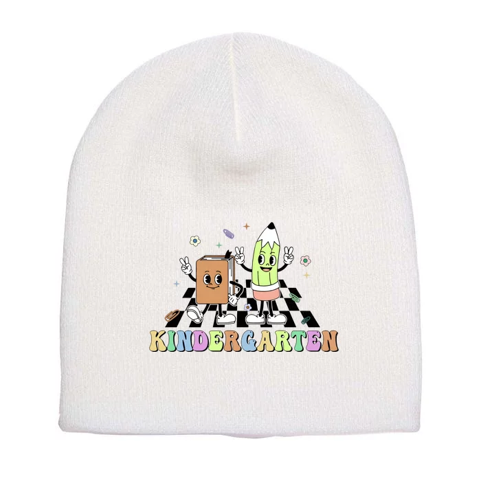 Kindergarten Teacher Life Cute Funny School Short Acrylic Beanie