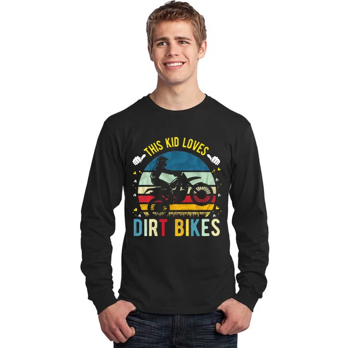 Kids This Loves Dirt Bikes Motocross Dirt Bike Tall Long Sleeve T-Shirt