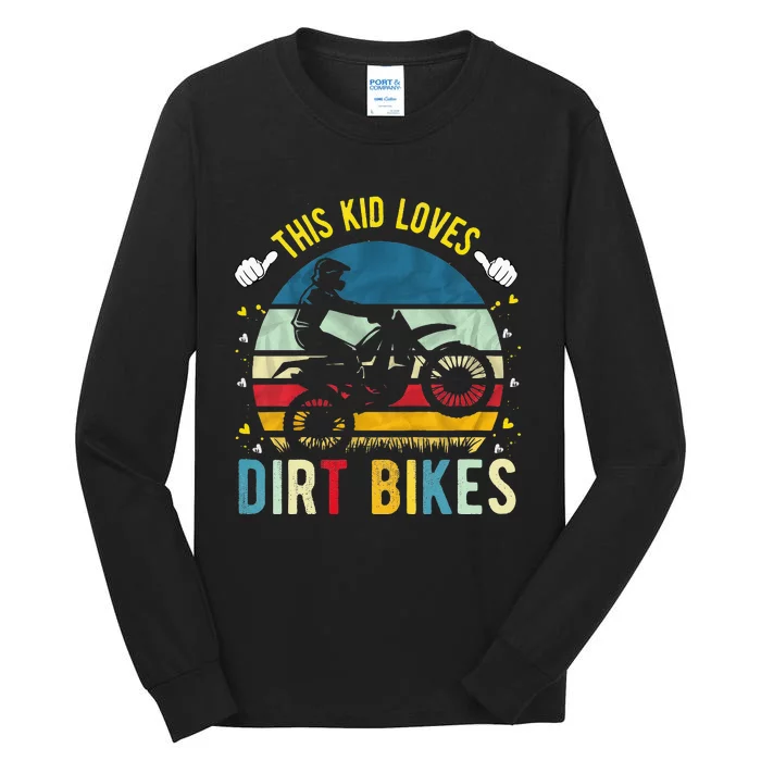 Kids This Loves Dirt Bikes Motocross Dirt Bike Tall Long Sleeve T-Shirt