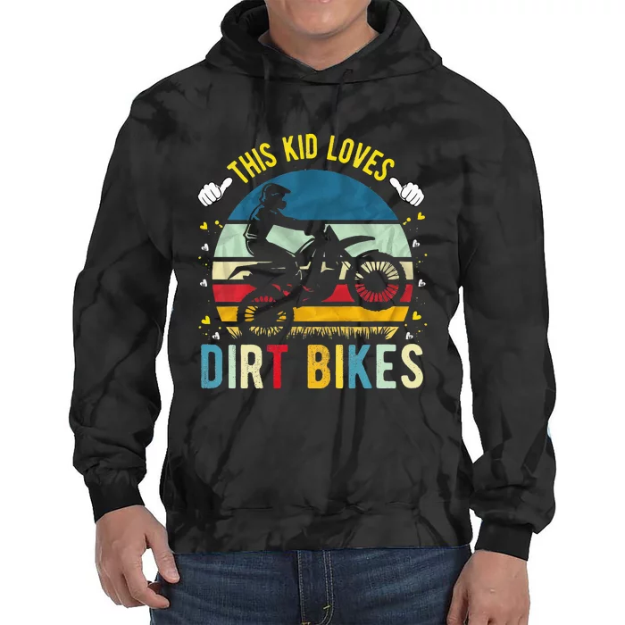 Kids This Loves Dirt Bikes Motocross Dirt Bike Tie Dye Hoodie