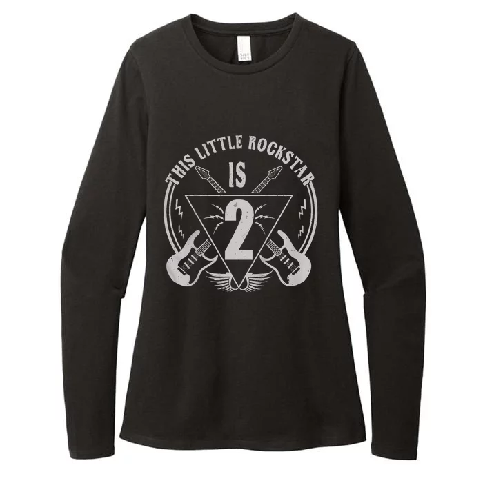 Kids This Littel Rockstar Is 2 Birthday Womens CVC Long Sleeve Shirt