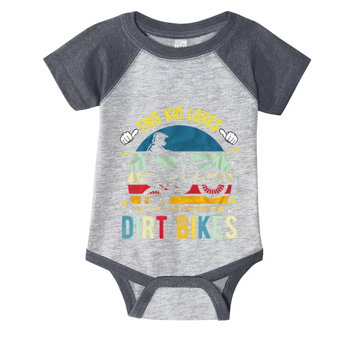 Kids This Loves Dirt Bikes Motocross Dirt Bike Infant Baby Jersey Bodysuit