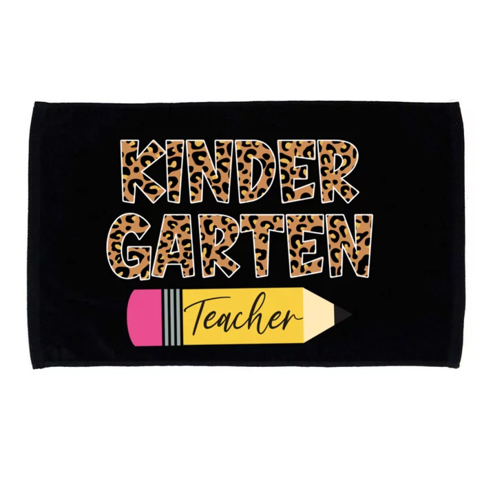 Kindergarten Teacher Leopard Print Gift Microfiber Hand Towel