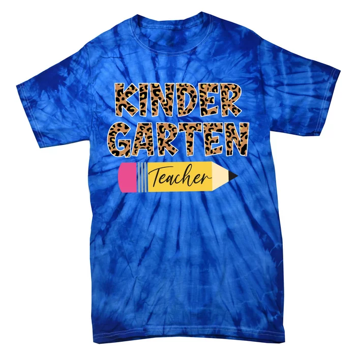 Kindergarten Teacher Leopard Print Gift Tie-Dye T-Shirt