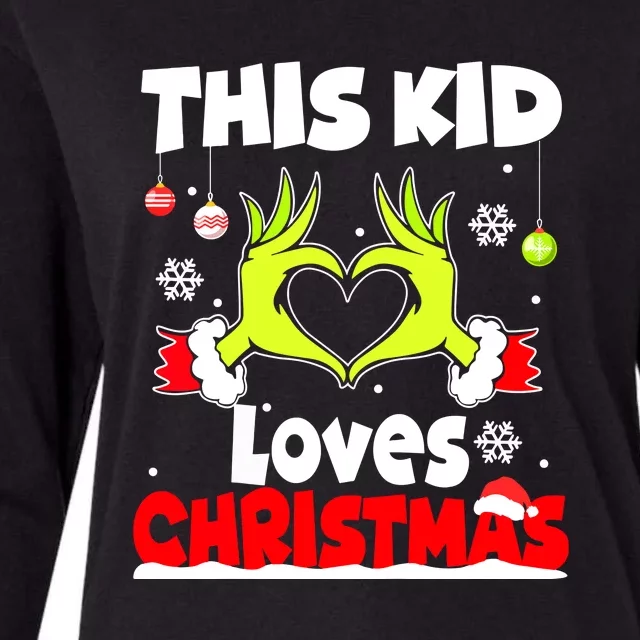 Kids This Loves Christmas Xmas Pajama Gift Womens Cotton Relaxed Long Sleeve T-Shirt