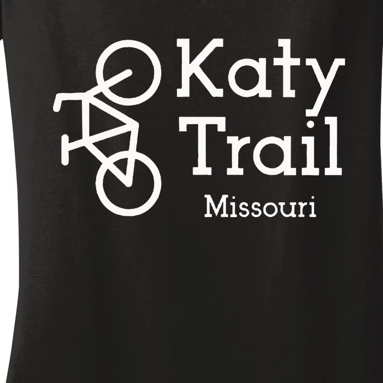 Katy Trail Missouri Biker Cyclist Wo Women's V-Neck T-Shirt