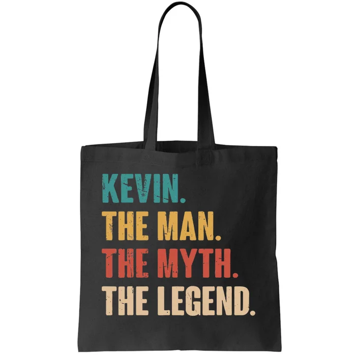 Kevin The Man The Myth The Legend Retro Gift For Kevin Tote Bag