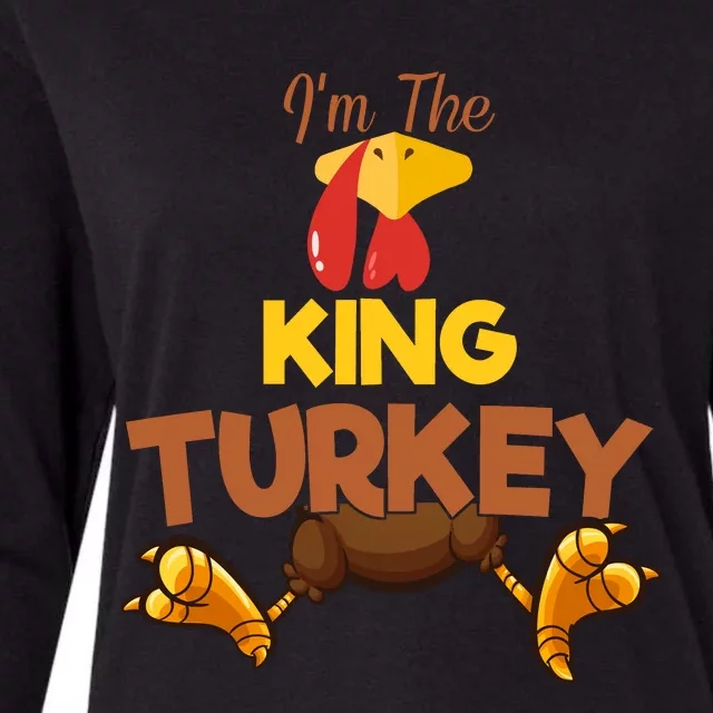 King Turkey Matching Family Group Thanksgiving Gifts Womens Cotton Relaxed Long Sleeve T-Shirt