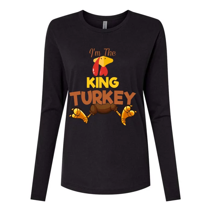 King Turkey Matching Family Group Thanksgiving Gifts Womens Cotton Relaxed Long Sleeve T-Shirt