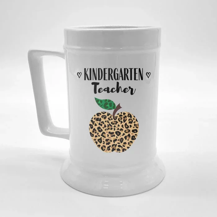 Kindergarten Teacher Meaningful Gift Apple First Day Of Kindergarten Great Gift Front & Back Beer Stein