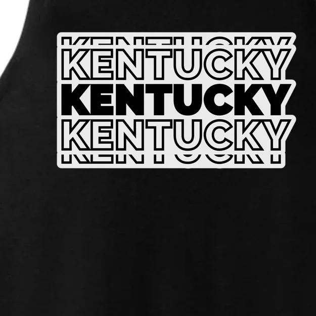 Kentucky Typography Mashup Ladies Tri-Blend Wicking Tank