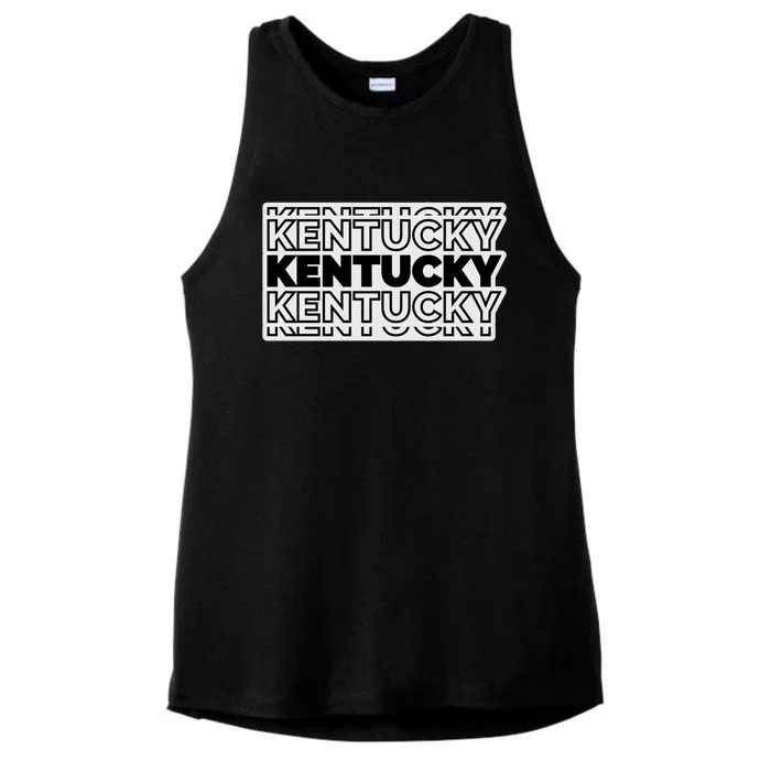 Kentucky Typography Mashup Ladies Tri-Blend Wicking Tank