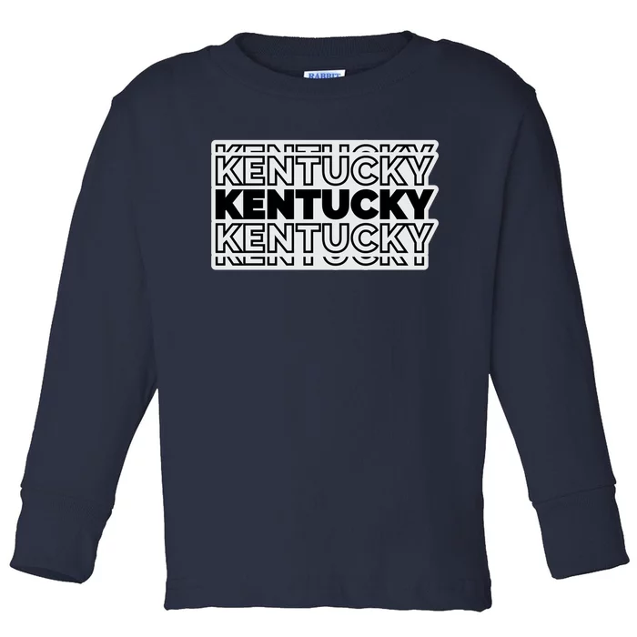 Kentucky Typography Mashup Toddler Long Sleeve Shirt