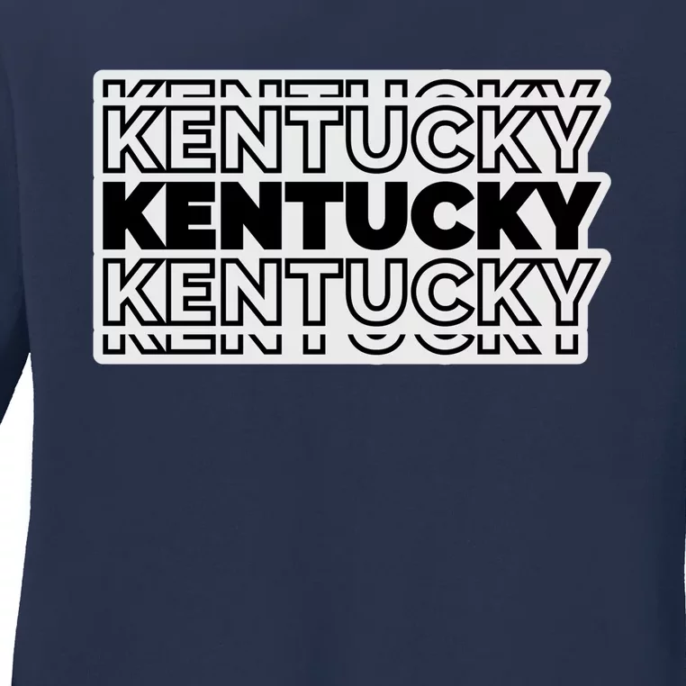 Kentucky Typography Mashup Ladies Long Sleeve Shirt