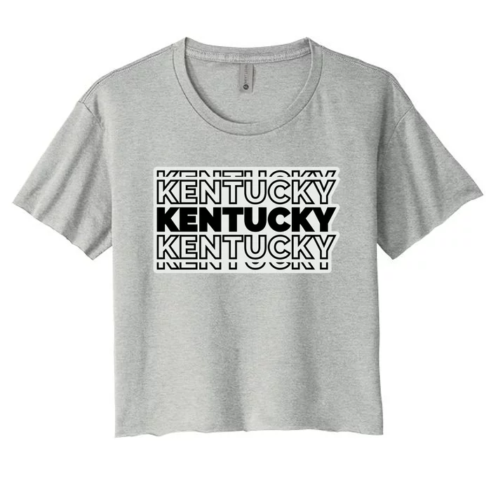 Kentucky Typography Mashup Women's Crop Top Tee