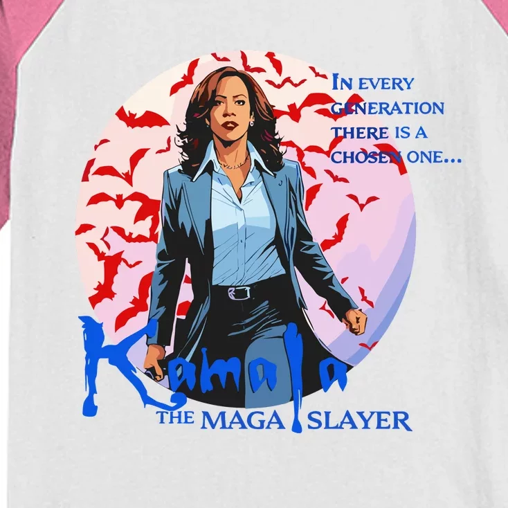 Kamala The Maga In Every Generation There Is A Chosen One Kids Colorblock Raglan Jersey