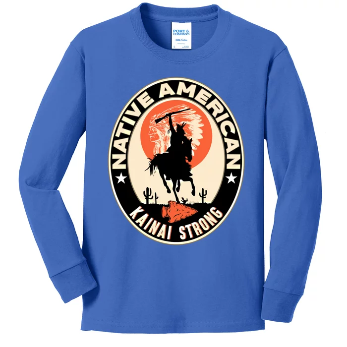 Kainai Tribe Native American Indian Pride Strong Cute Gift Kids Long Sleeve Shirt