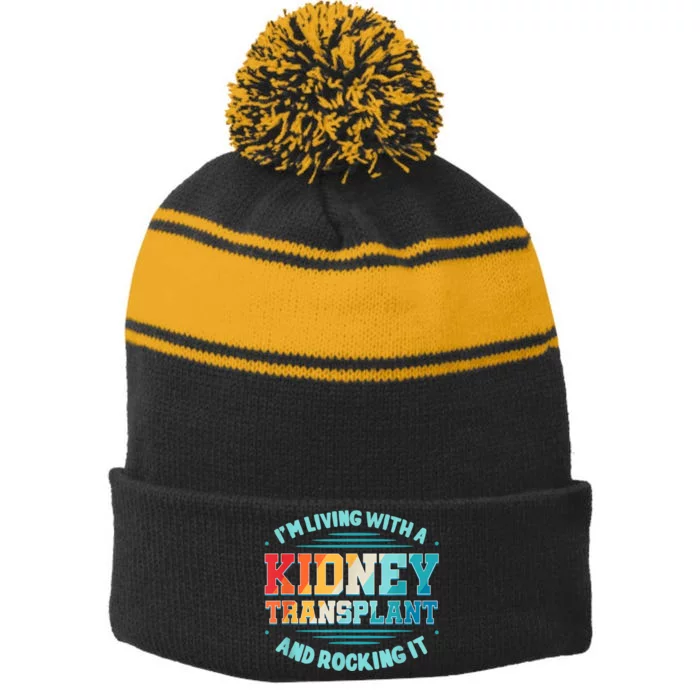 Kidney Transplant Organ Donor Transplantation Recipient Stripe Pom Pom Beanie