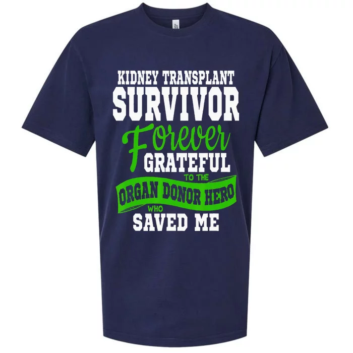 Kidney Transplant Organ Recipient Survivor Gift Sueded Cloud Jersey T-Shirt