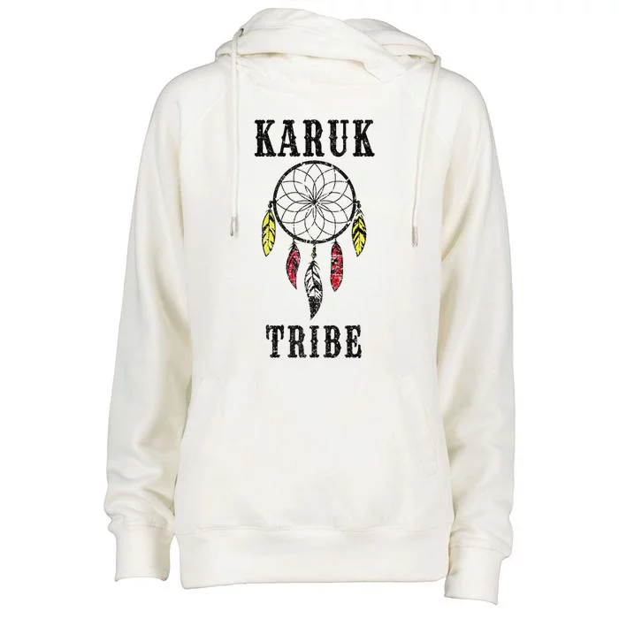 Karuk Tribe Pride Native American Indian Culture Premium Womens Funnel Neck Pullover Hood