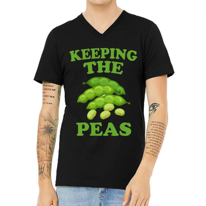 Keeping The Peas Green Bean Thanksgiving Family Matching V-Neck T-Shirt