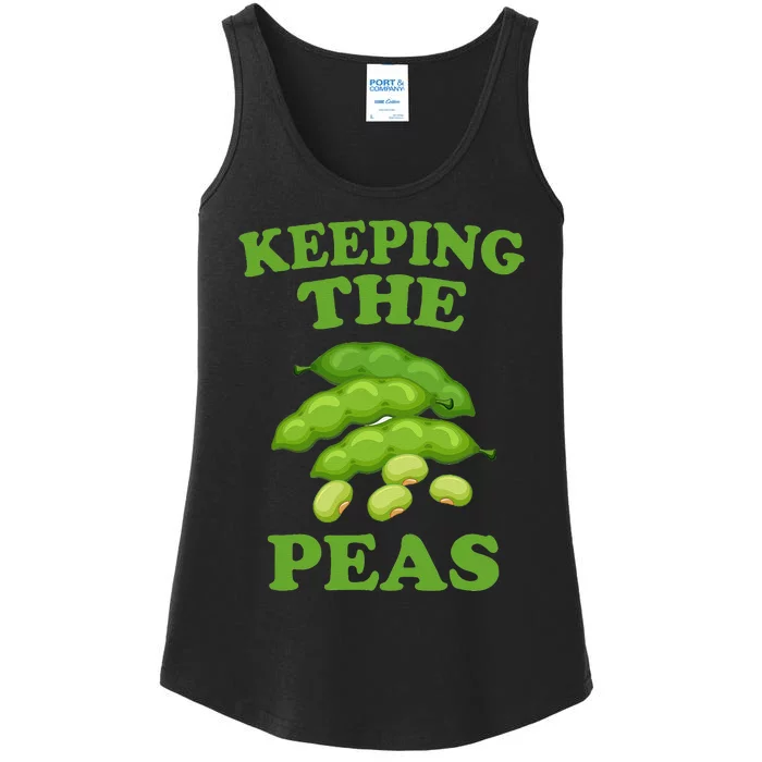 Keeping The Peas Green Bean Thanksgiving Family Matching Ladies Essential Tank