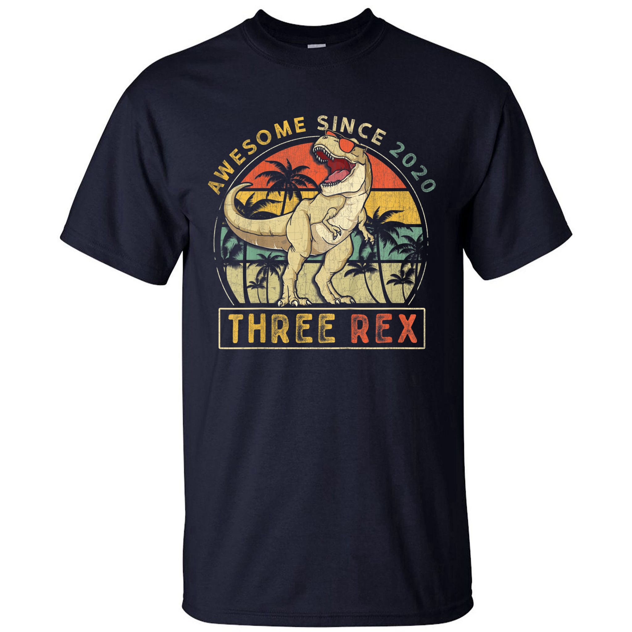 K.ids Three Rex 3rd Birthday S.hirt Third Dinosaur 3 Year Old Tall T ...