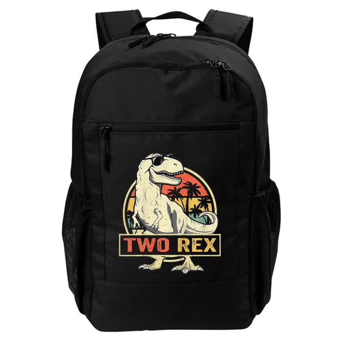 Kids Two Rex 2nd Birthday Gift Second Dinosaur 2 Year Old Daily Commute Backpack