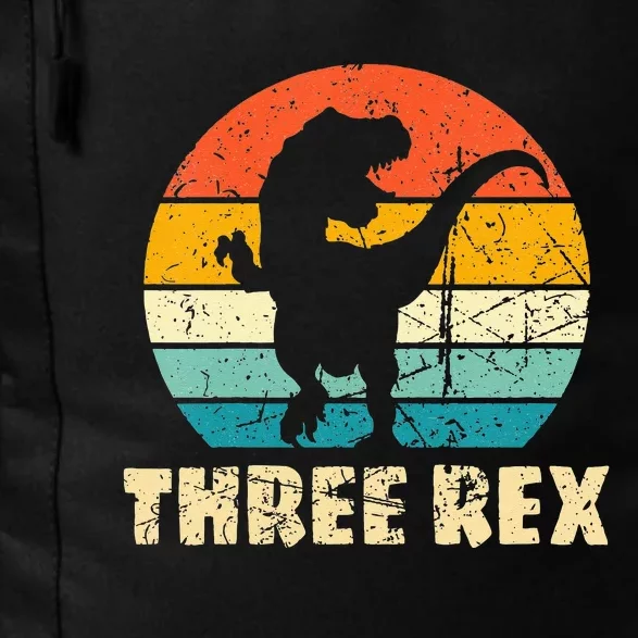 Kids Three Rex 3rd Birthday Third Dinosaur 3 Year Old Daily Commute Backpack