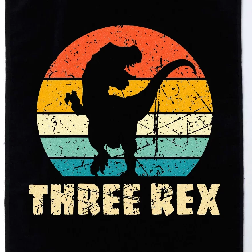 Kids Three Rex 3rd Birthday Third Dinosaur 3 Year Old Platinum Collection Golf Towel