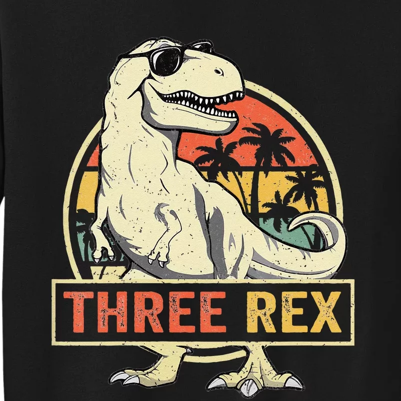 Kids Three Rex 3rd Birthday Third Dinosaur 3 Year Old Sweatshirt