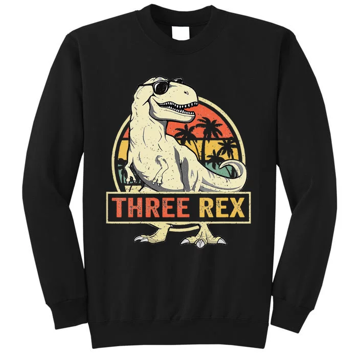 Kids Three Rex 3rd Birthday Third Dinosaur 3 Year Old Sweatshirt