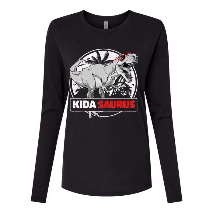 Kidasaurus T Rex Dinosaur Kida Saurus Family Matching Womens Cotton Relaxed Long Sleeve T-Shirt