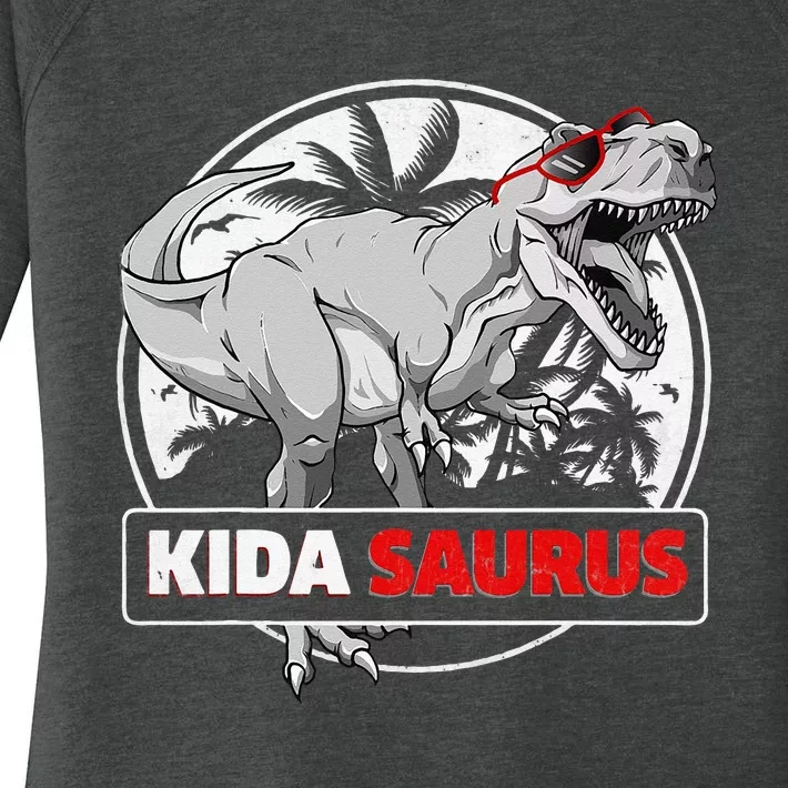 Kidasaurus T Rex Dinosaur Kida Saurus Family Matching Women's Perfect Tri Tunic Long Sleeve Shirt