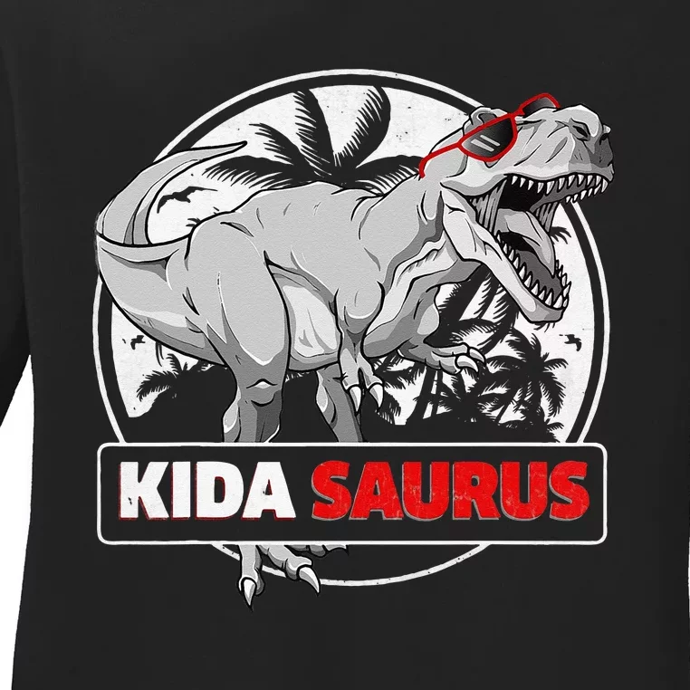 Kidasaurus T Rex Dinosaur Kida Saurus Family Matching Ladies Long Sleeve Shirt