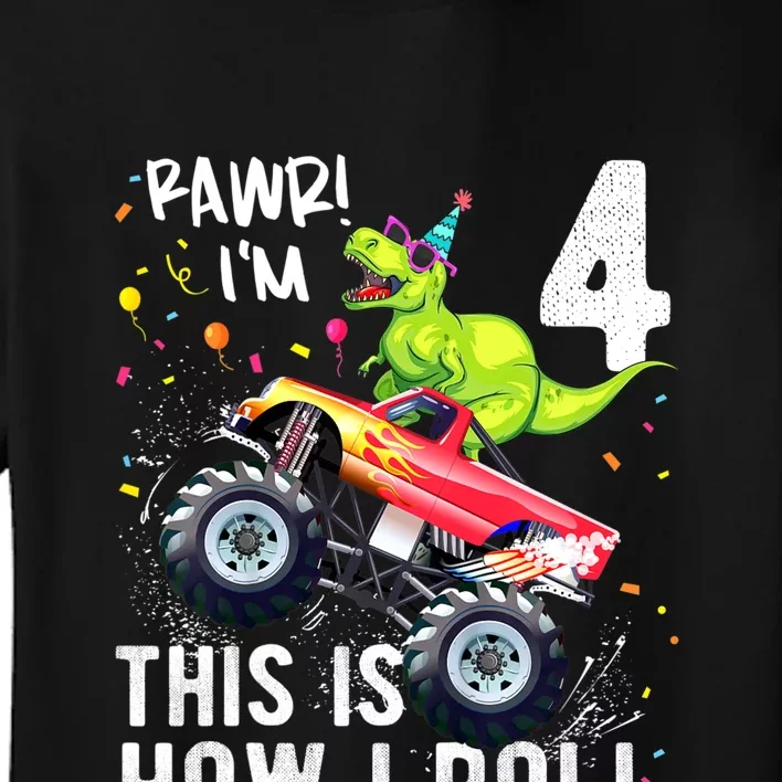 Monster Truck 4th Birthday Toddler T-Shirt
