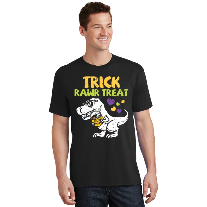 Kids Trick Rawr Treat Dinosaur Trex Boy Halloween Kids T-Shirt