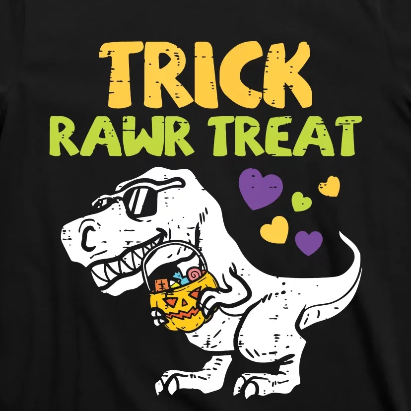 Kids Trick Rawr Treat Dinosaur Trex Boy Halloween Kids T-Shirt